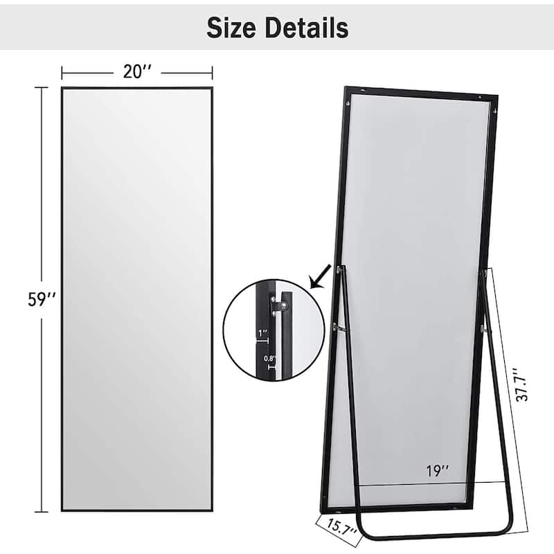 Framed Floor Mirror Standing Holder Full Length Mirrors