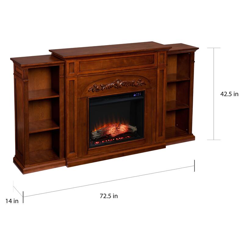 SEI Furniture Gogisgi 72-inch Electric Fireplace with Shelves
