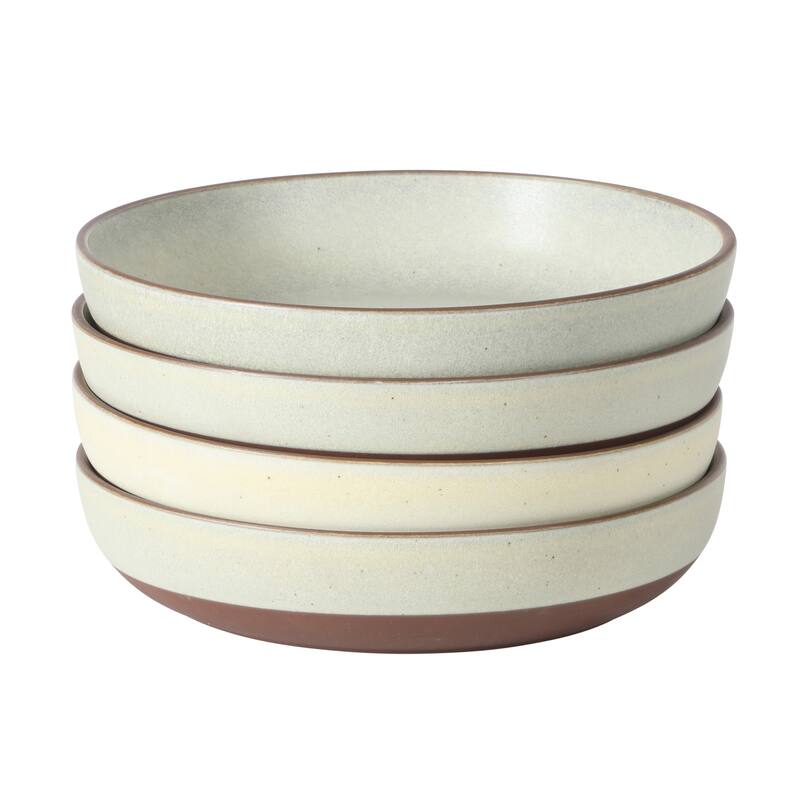 Gibson Elite William Crest 4 Piece Dinner Bowl Set, 8.5" Round Stoneware Reactive Glaze Finish, Large Soup, Pasta & Salad Bowls