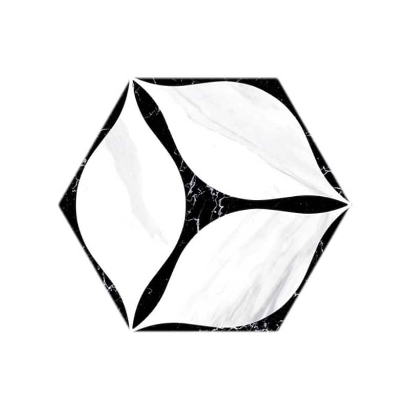 Capricho 8x9 Black Matte Hexagon Porcelain Tile - Floor, Wall, Backsplash