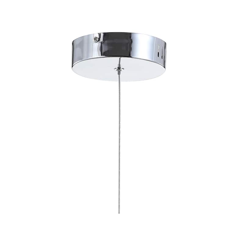 Orion 5" 1-Light Adjustable Metal Integrated LED Pendant, Chrome by JONATHAN Y
