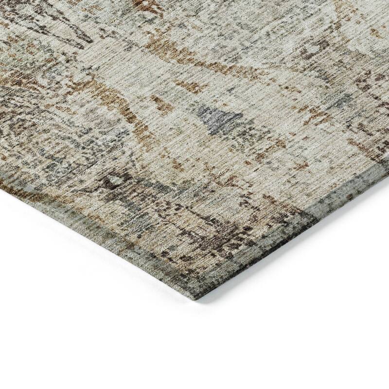 Machine Washable Indoor/ Outdoor Vintage Traditional Chantille Rug