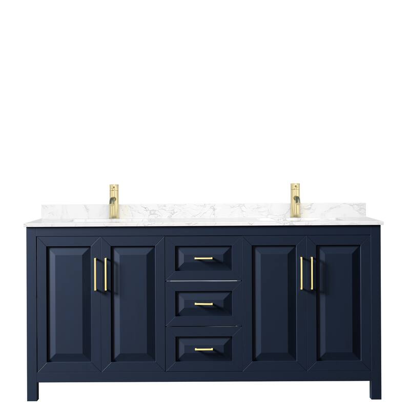 Daria 72 Inch Double Vanity, Cultured Marble Top