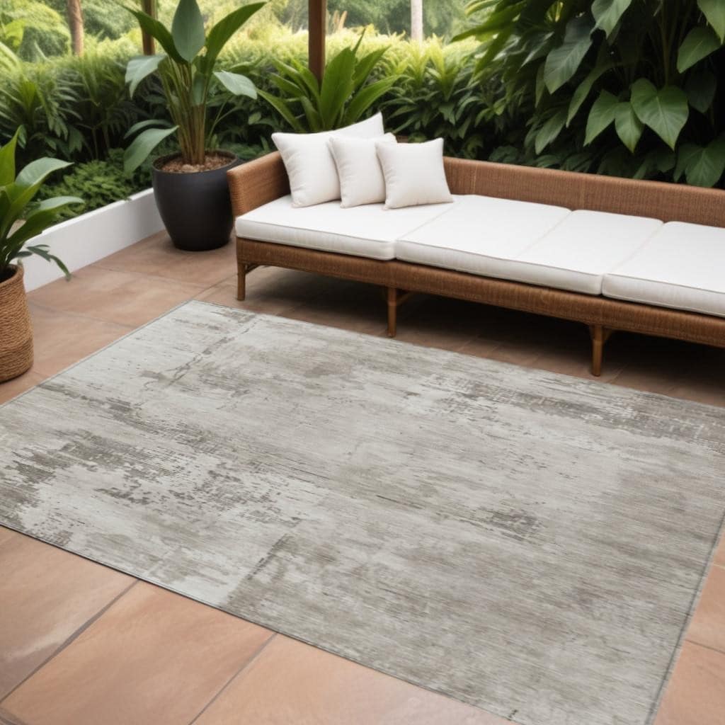 HomeRoots Abstract Transitional Rectangle Outdoor Rug