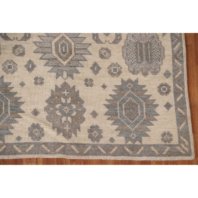Geometric Moroccan Oriental Area Rug Hand-Knotted Wool Carpet - 5'3"x 7'11"