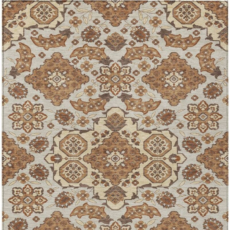 HomeRoots Medallion Traditional Rectangle Outdoor Rug