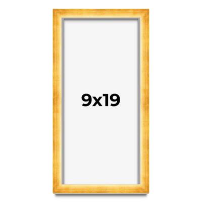 9x19 Shadow Box Frame Gold | 1.625 Inches Deep Real Wood Traditional