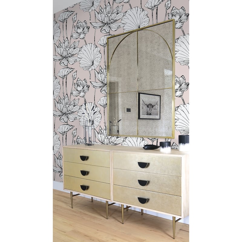 NextWall Lotus Floral Peel and Stick Wallpaper