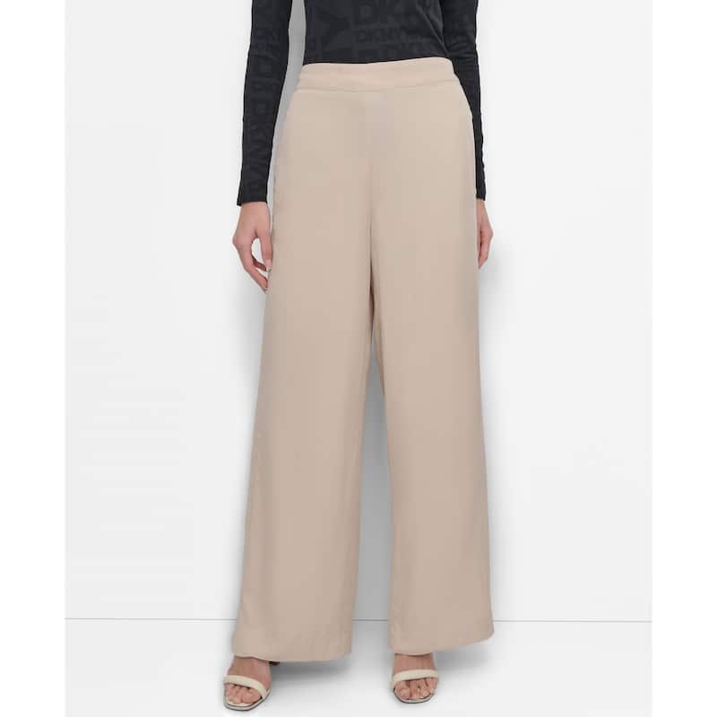 DKNY Pull On Wide Leg Twill Trousers