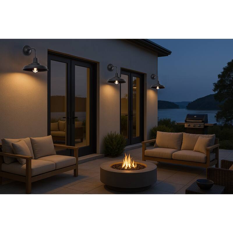 Morris Medium Outdoor Lantern Black Finish
