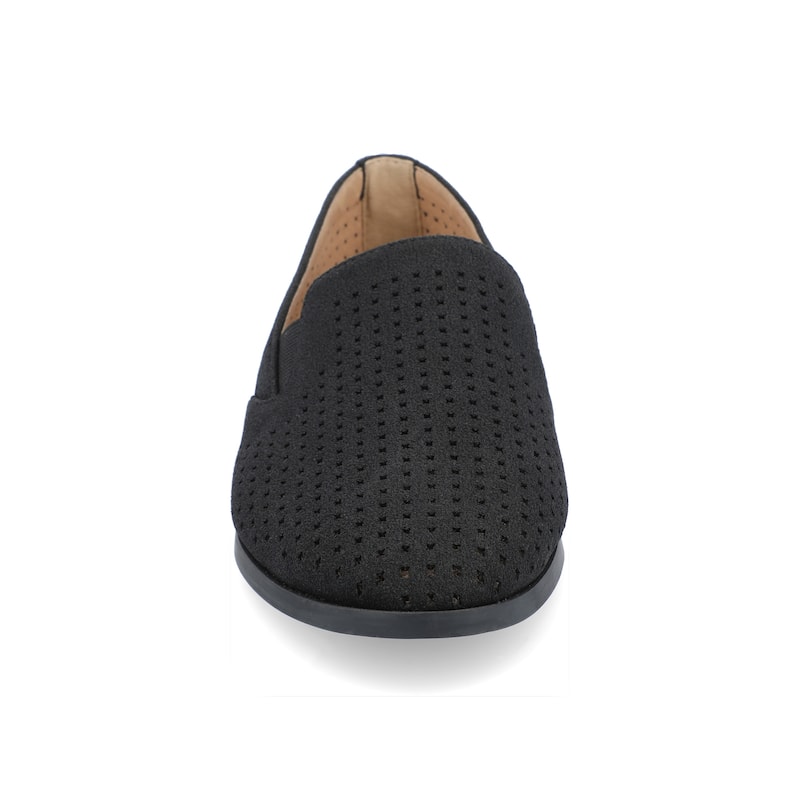 Journee Collection Women's Lucie Slip On Almond Toe Loafer Flats - Medium - Black - 10