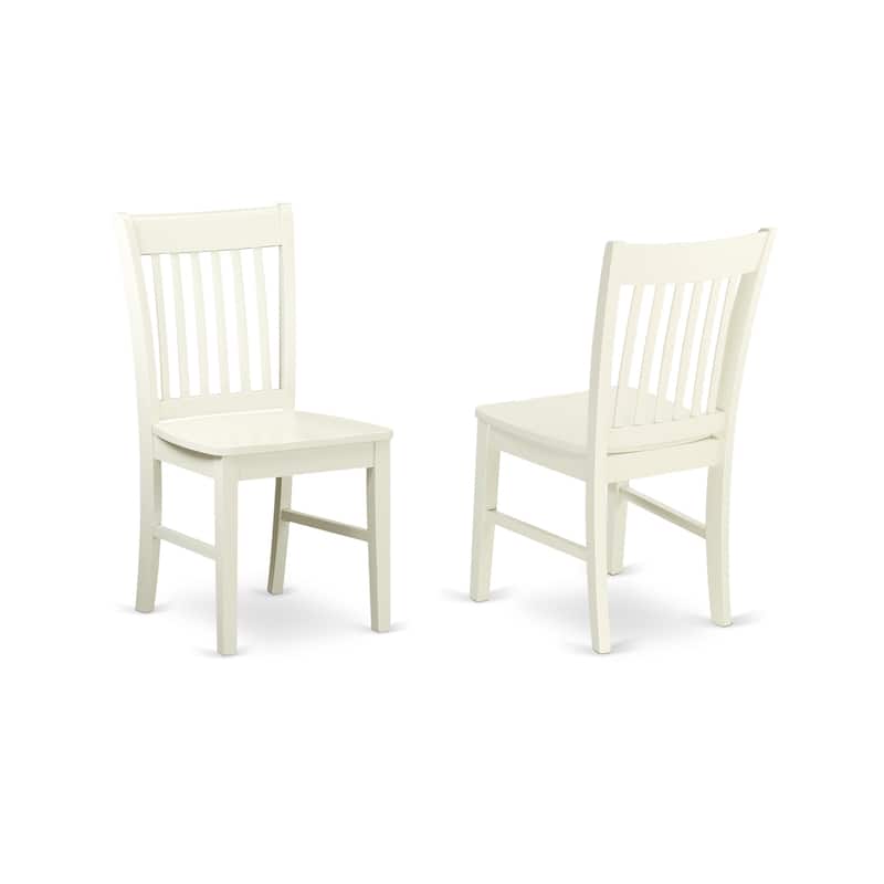Dining Table Set for 4 - 42 Inch Round Kitchen Table with 4 Chairs - Linen White Finish