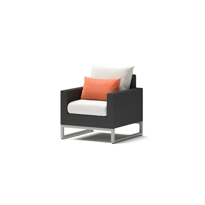 Milo Espresso 5 Piece Sunbrella Outdoor Patio Club Chair Set