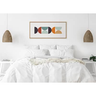 Kate and Laurel Sylvie Circles and Curves Retro Color Framed Canvas by The Creative Bunch Studio