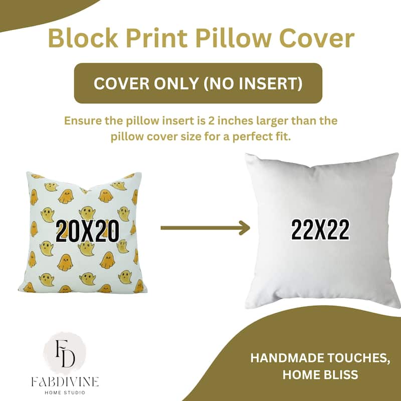 Halloween Block Print Nursery Baby Décor Farmhouse Gift Pillow Cover