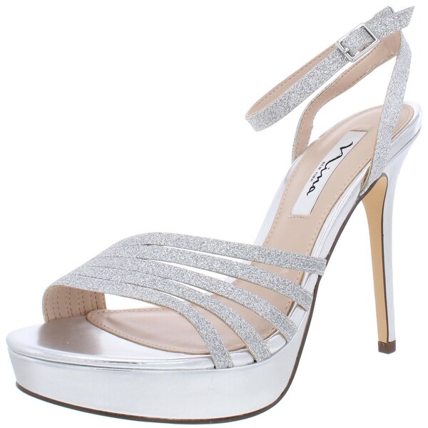 glitter ankle strap heels