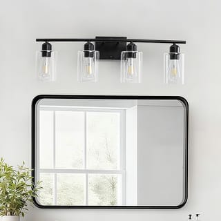 4-Light Modern Dimmable Vanity Light with Clear Glass Shade