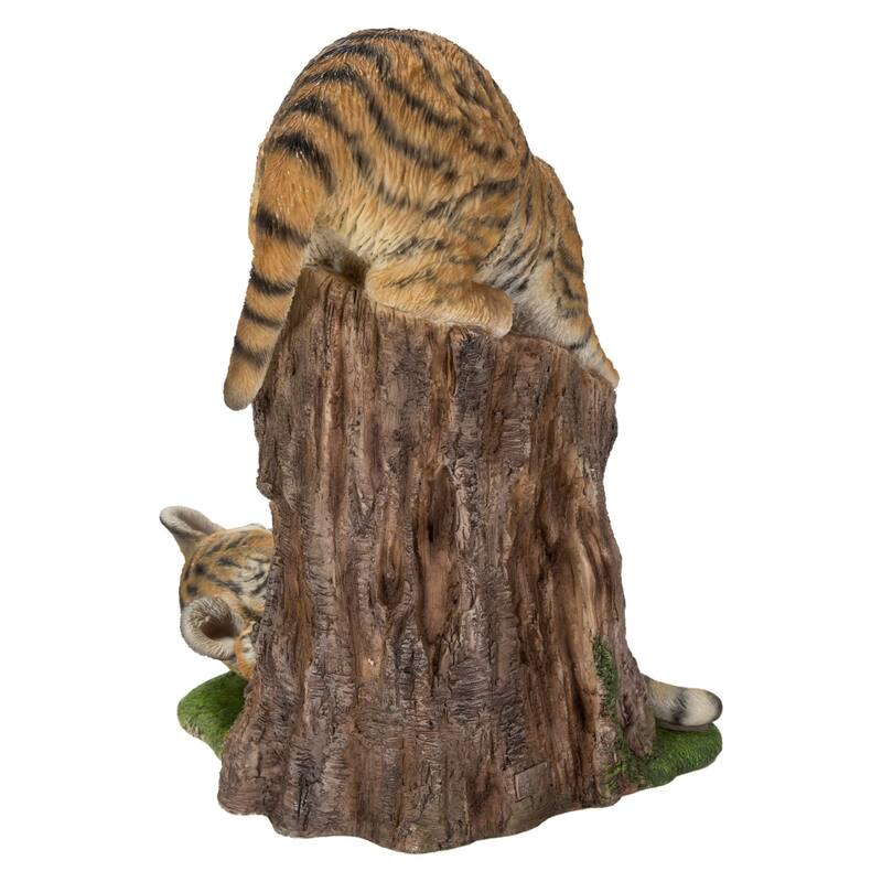 13" Playful Tiger Cubs Outdoor Garden Statue