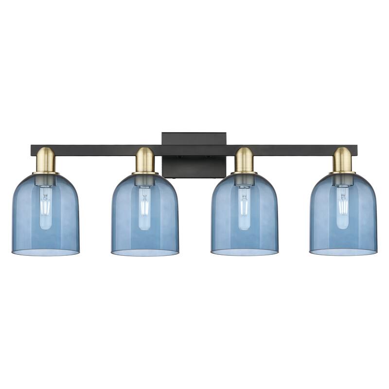 Innovations Lighting Endless Possibilities Arcadia - Bella - 4 Light 33" Bath Vanity Light - Blue/Black Antique Brass