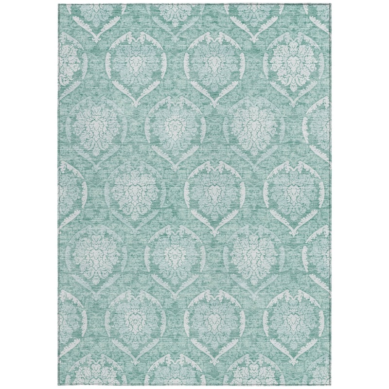 HomeRoots Medallion Transitional Rectangle Outdoor Rug