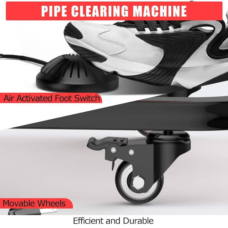 50FT 1/2 Inch Portable Drain Cleaning Machine for 1" to 4" Pipes