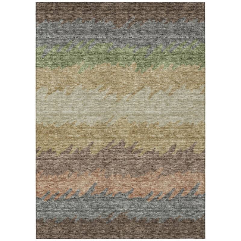Machine Washable Indoor/ Outdoor Chantille Abstract Ombre Rug
