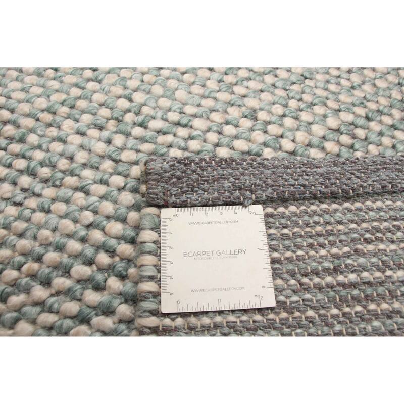 ECARPETGALLERY Braid weave Sienna Turquoise Wool Rug - 5'0 x 8'0