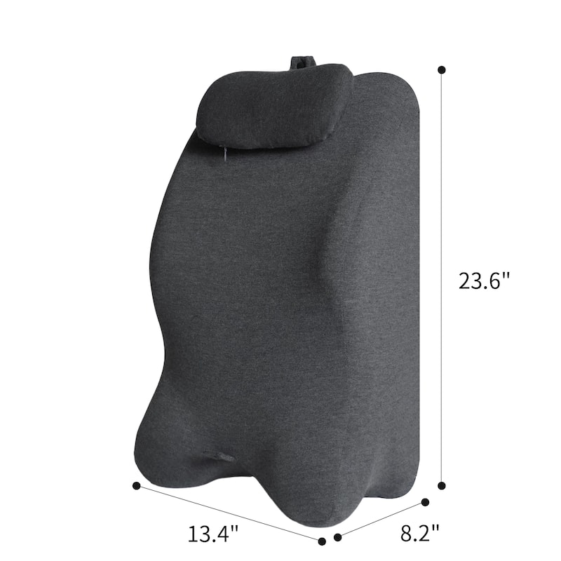 Ergonomic Spinal Posture Support Multi-Functional Bed Pillow -Dark grey