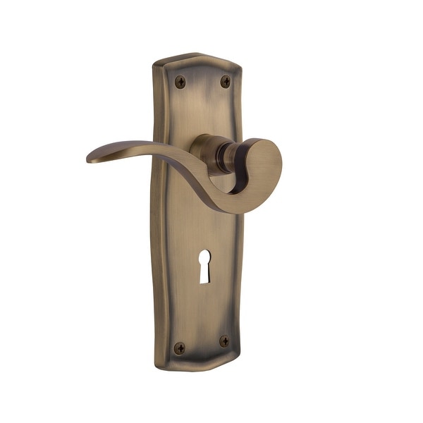 Nostalgic Warehouse PRAMAN_DD_KH Manor Non-Turning Two-Sided Lever Set with Prairie Rose and Decorative Keyhole