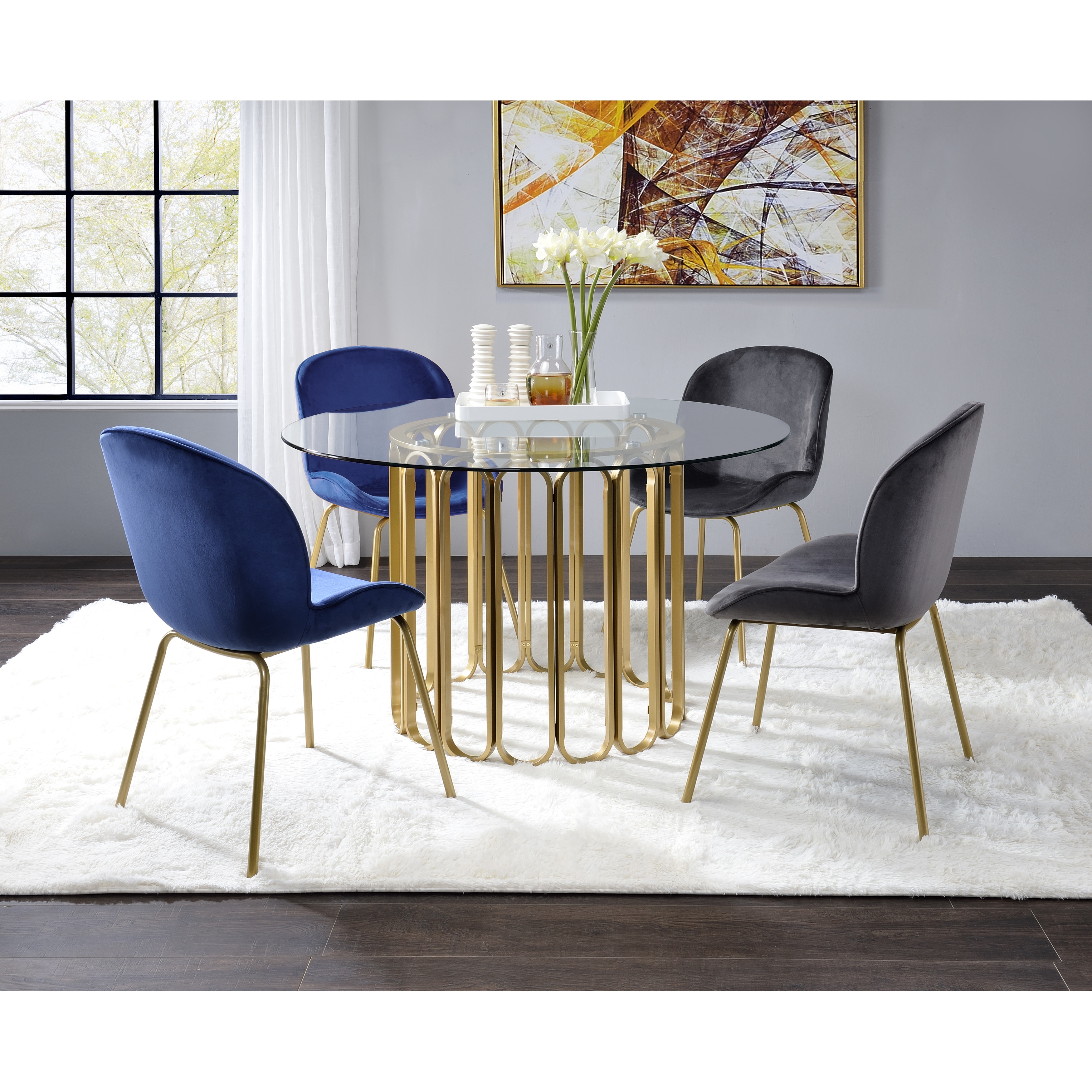 Bernyce velvet upholstered top dining chair
