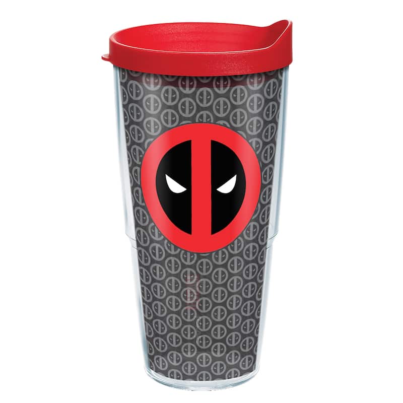 Tervis Marvel Deadpool Icon Repeat Made in USA Double Walled Insulated Travel Tumbler, Classic - 24oz