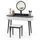 preview thumbnail 15 of 38, Costway Solid Wood Makeup Vanity Desk Set with LED Lighted Mirror