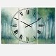 preview thumbnail 2 of 4, Designart 'Walk in the Forest' Cottage 3 Panels Large Wall CLock - 36 in. wide x 28 in. high - 3 panels