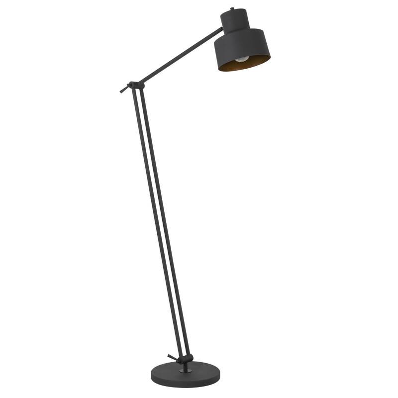 65 Inch Black Adjustable Traditional Shaped Floor Lamp with Metal Dome Shade and Plug-In Dimmable Light for Bedroom