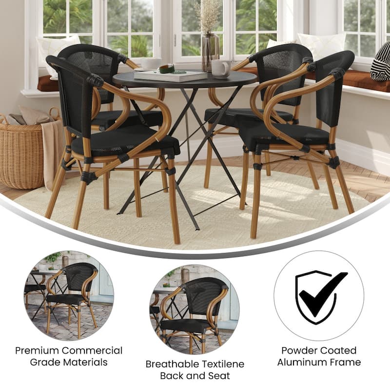 Stacking Bistro Chairs with Metal Frames