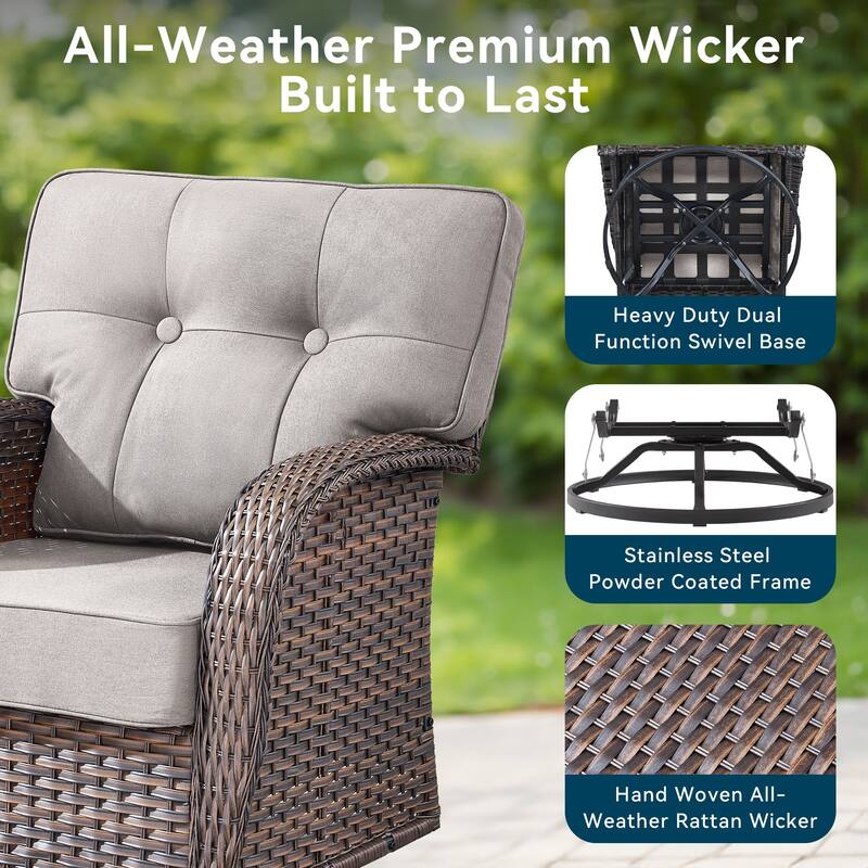4 Pieces Pocassy Swivel Chair with Soft Cushion