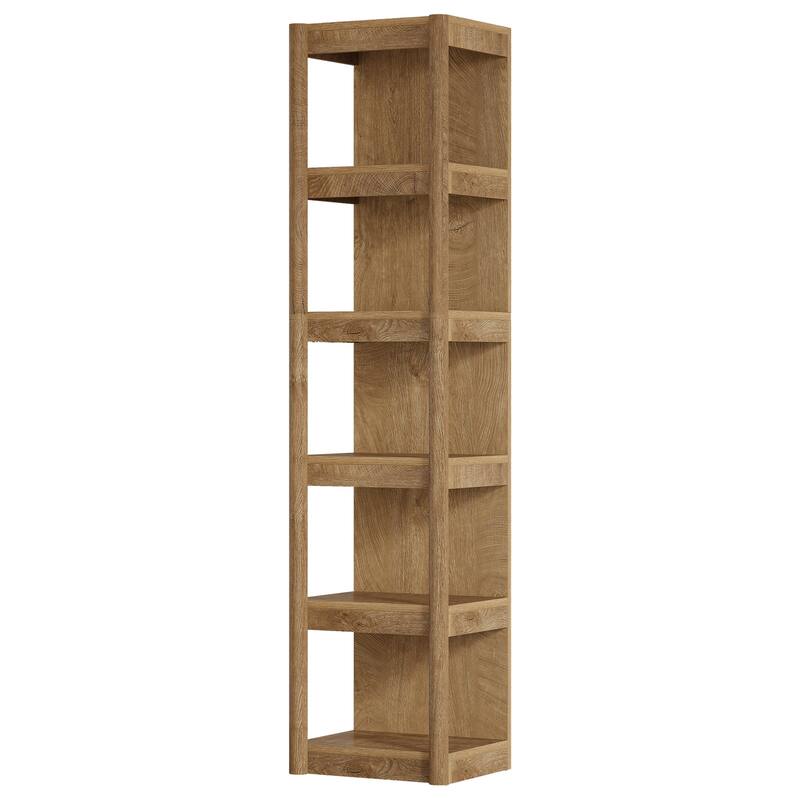 70.9" Bookshelf, Open Storage Rack Bookcase, Corner Display Shelf for Living Room, Bathroom