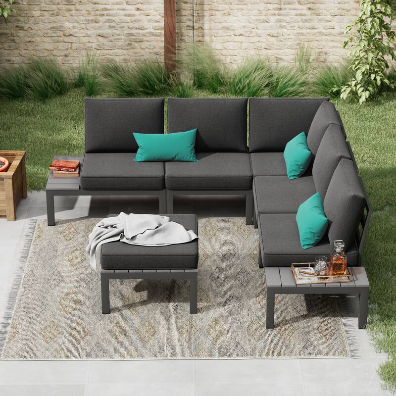 Corvus Fox Bay Aluminum Outdoor 6-piece Sectional Sofa Set