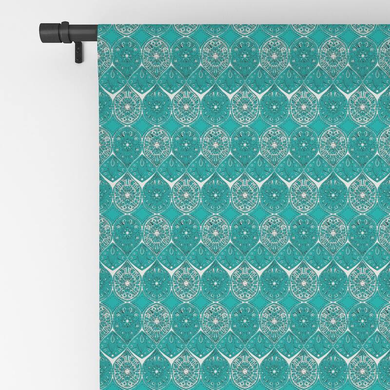 Blackout Saffreya Turquoise Made-to-Order Curtain Panel (One Panel)