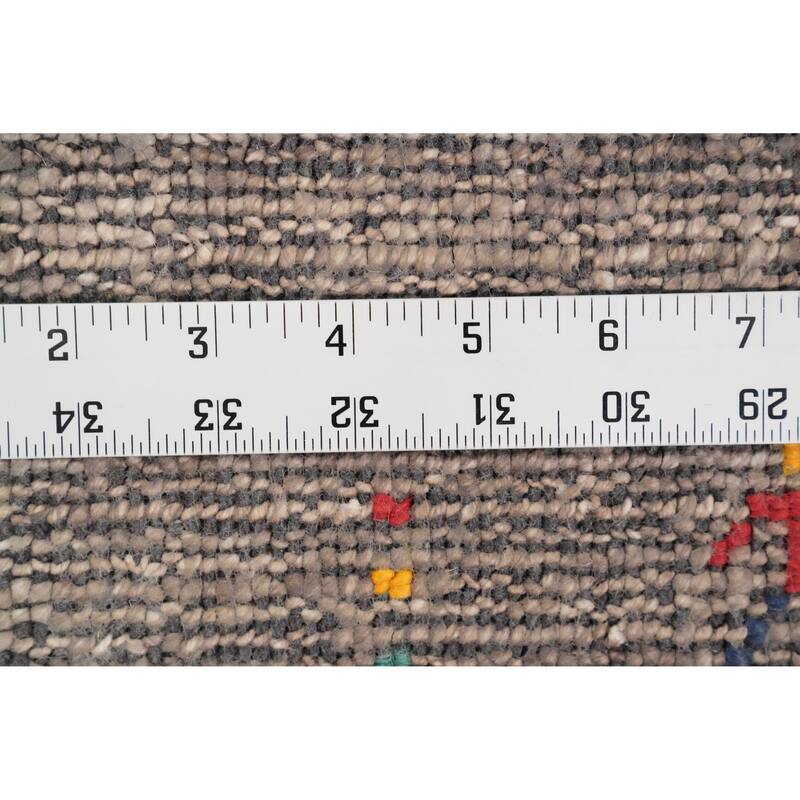 Hand Knotted Oriental Viscose Silk Carpet Tribal Animal Pictorial Beige & Ivories Gabbeh Area Rug - 11' 8'' X 4' 11''