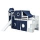 preview thumbnail 6 of 32, Twin Loft Bed with Tent & Tower, Castle Design, Blue, Fun & Spacious