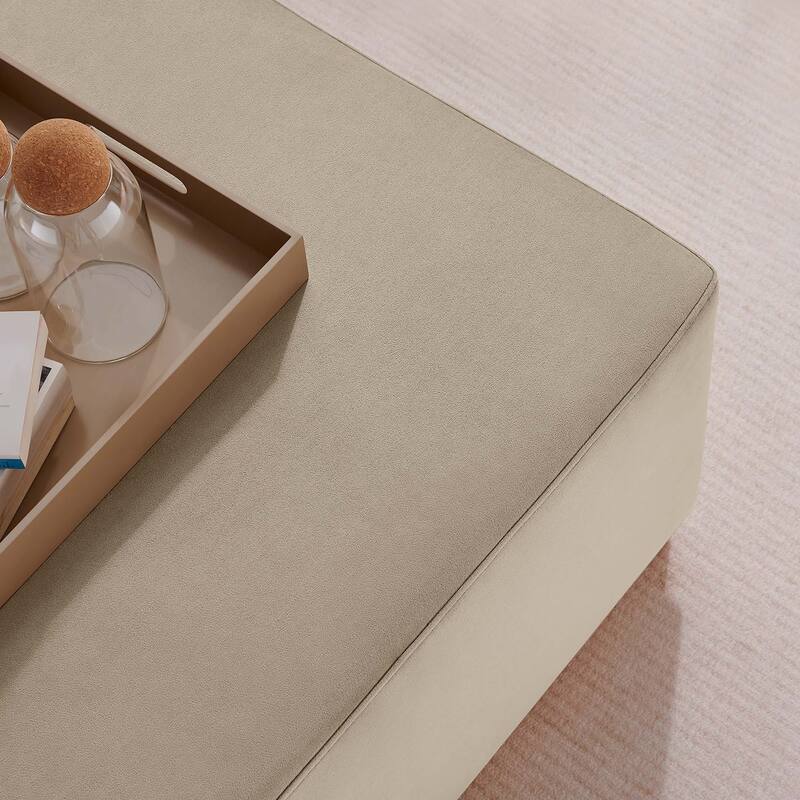 Tilden 17"/28" Square Performance Velvet Upholstered Ottoman