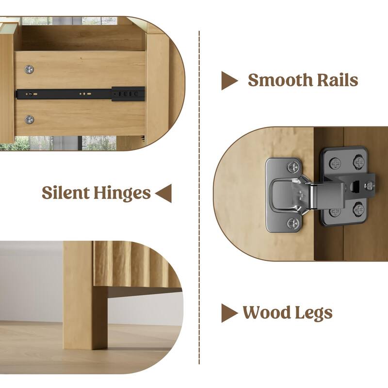 28"Sideboard Kitchen Buffet Cabinet with Drawer and Adjustable Shelf