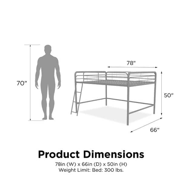 dimension image slide 0 of 3, Avenue Greene Avery Junior Full Metal Loft Bed