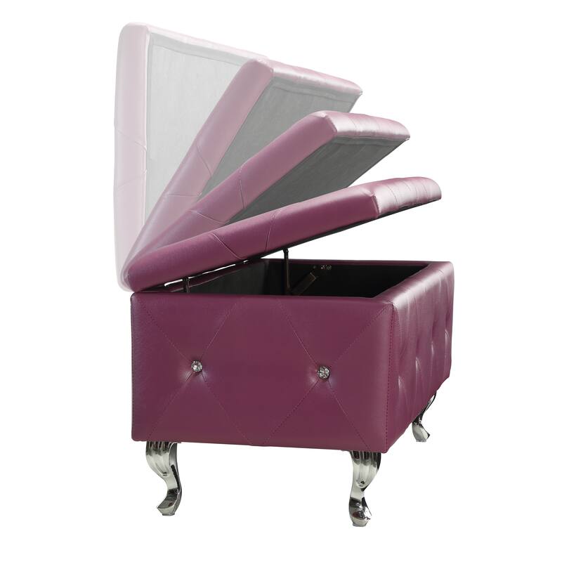 Upholstered Tufted Storage Bench