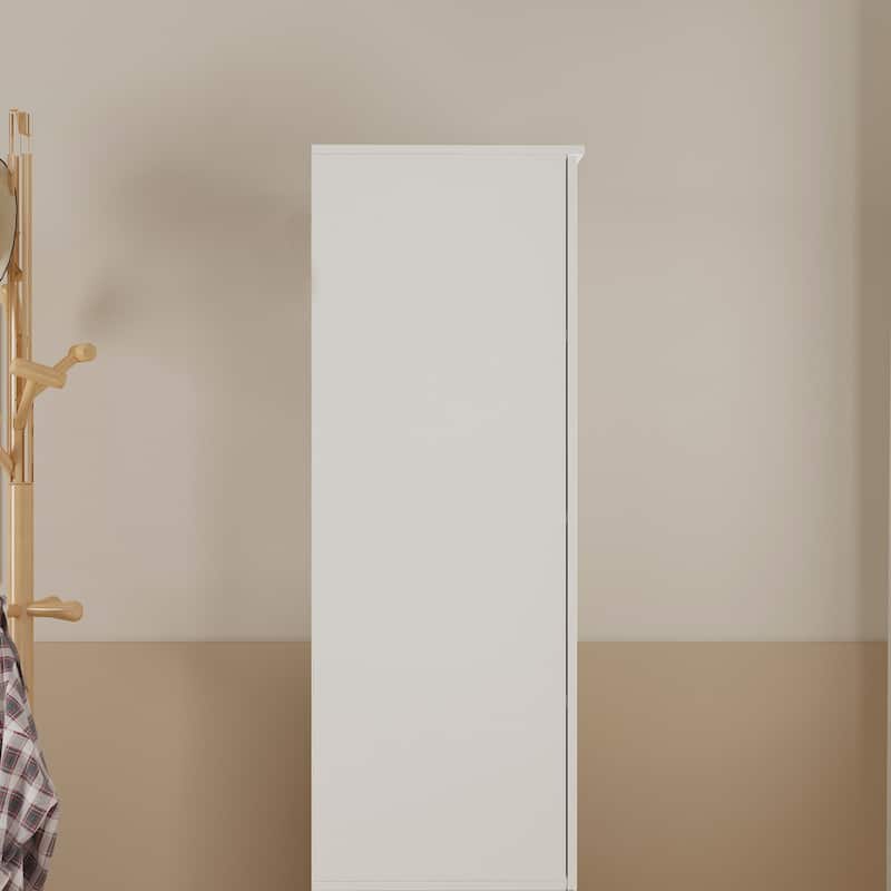 Kerrogee Bedroom Armoires Wardrobe with Mirror Drawers and Doors