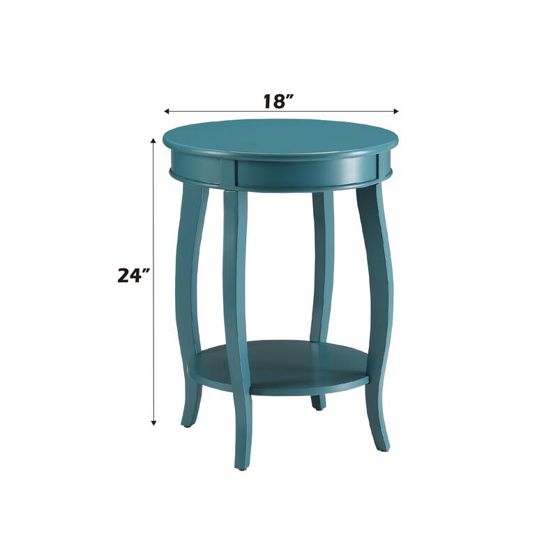Charming Wooden Accent Table with Open Shelf and Stylish Leg Design