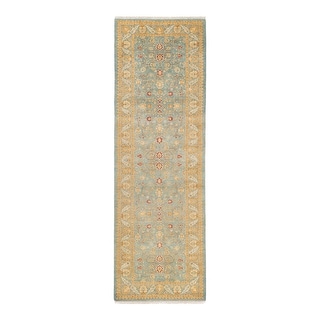 Overton Mogul One-of-a-Kind Hand-Knotted Runner - Light Blue, 2' 8" x 8' 4" - 2' 8" x 8' 4"