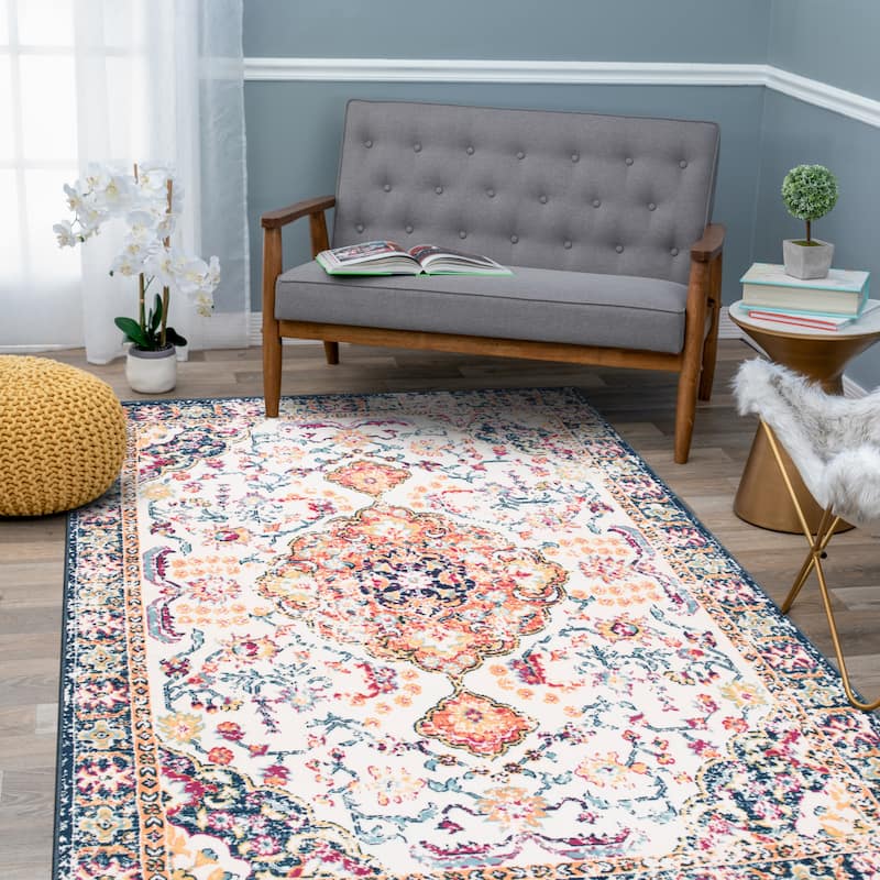 The Curated Nomad Sunset Bohemian Vintage Medallion Rug