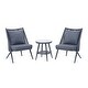 preview thumbnail 15 of 18, Furniture of America Delgado 3-Piece Patio Chair & Slate Top Table Set Grey
